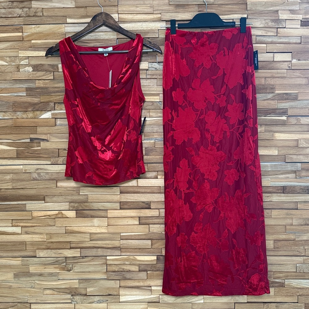AFRM LA | Tank & Skirt SET Ruby Red | S